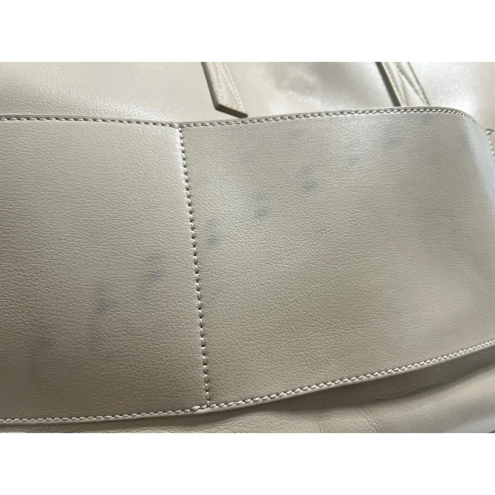 CalPak Taupe Leather Tote Bag with Adjustable Strap. Tags are no longer intact.